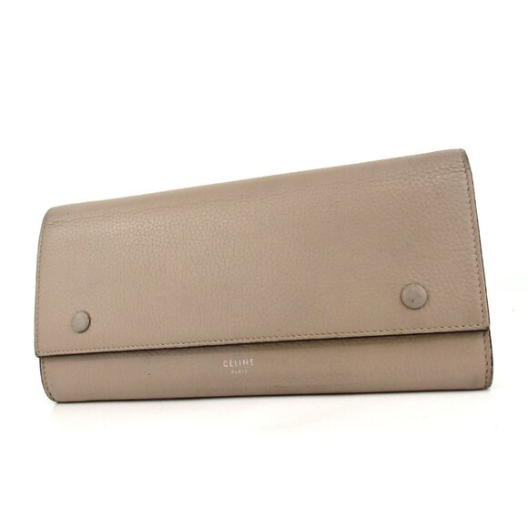 Authentic CELINE F-FG-0174 Large flap multifunction purse leather [Used] - Picture 1 of 13